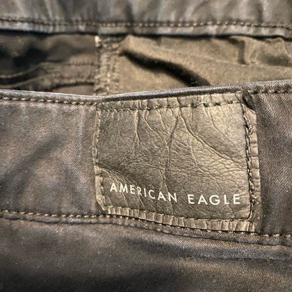 American Eagle Women’s Black High-Waisted Jegging Moto Sateen Size 2R Crop - Picture 6 of 11